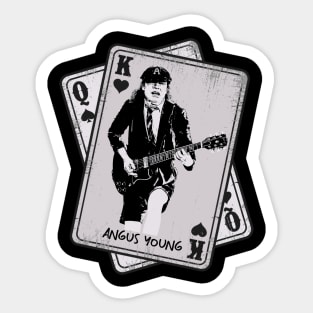 Retro Angus Young Guitarist Card Style Sticker